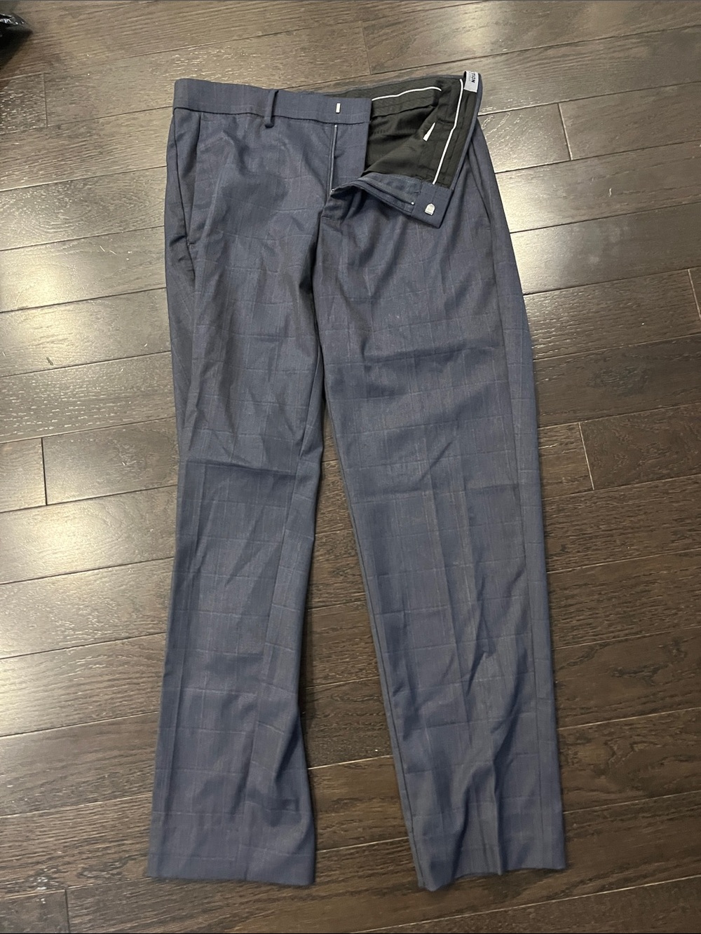 Kenneth Cole Reaction Navy Windowpane Dress Pants